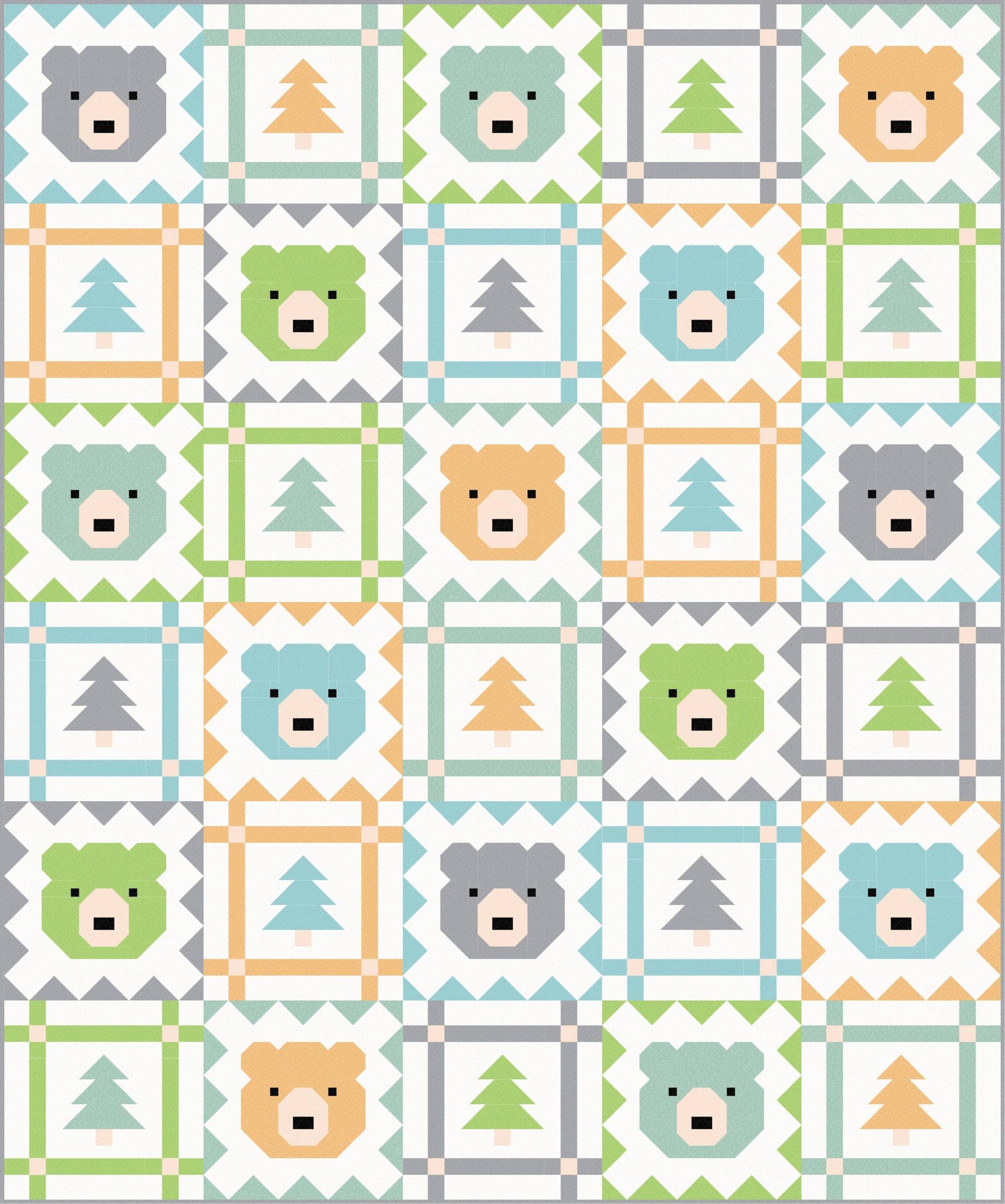 Limited Edition Pen & Paper Patterns Grizzly Grove Quilt Kit Featuring Poppie Cotton Country Confetti Fabric Collection