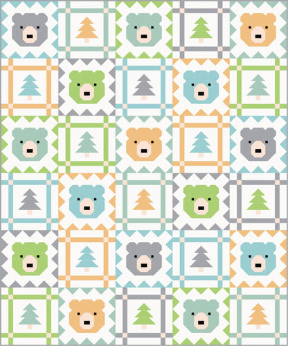 Limited Edition Pen & Paper Patterns Grizzly Grove Quilt Kit Featuring Poppie Cotton Country Confetti Fabric Collection