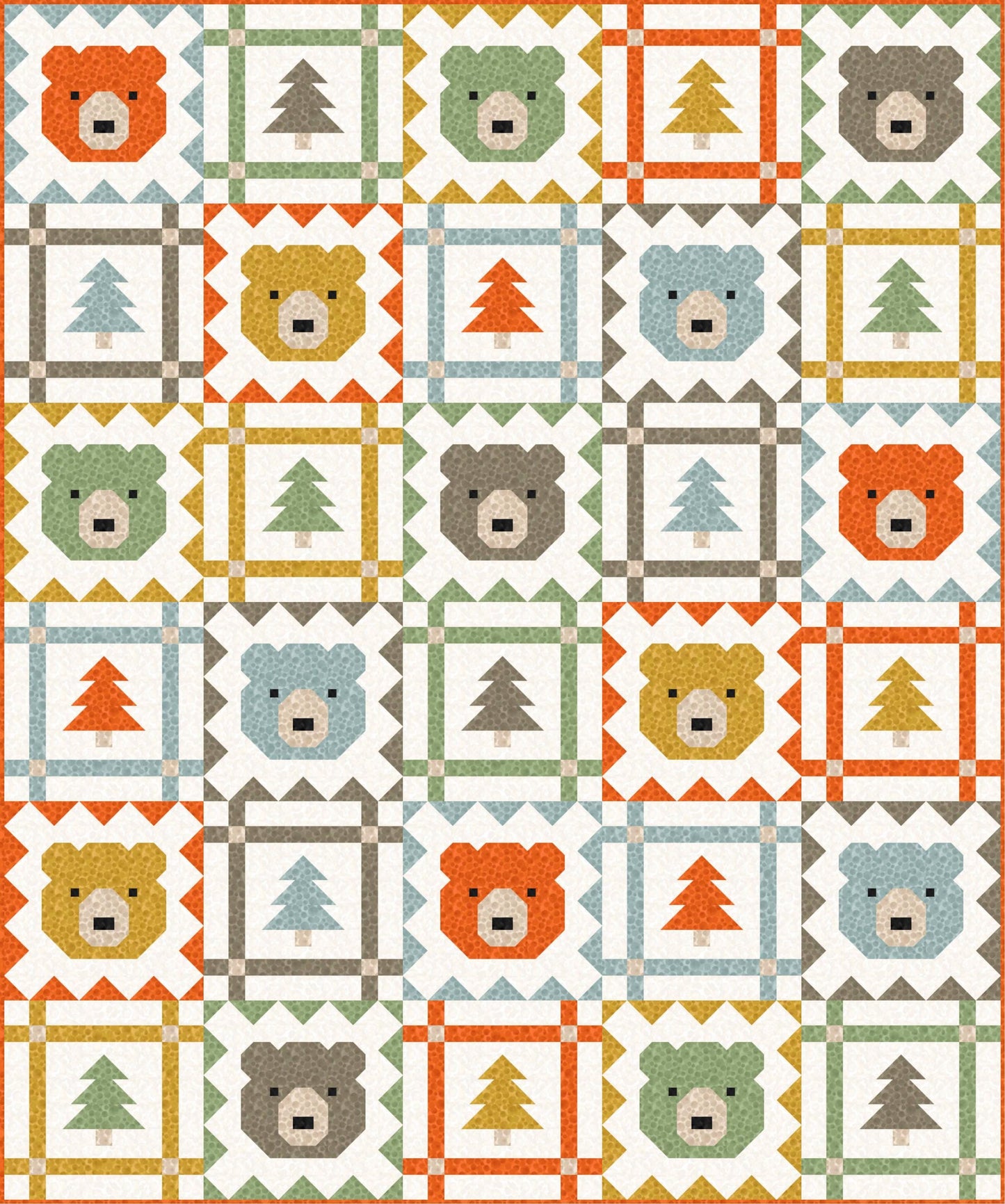 LIMITED EDITION Pen & Paper Patterns Grizzly Grove Quilt Kit Featuring Lewis and Irene Bumbleberries Blenders Fabric Collection 60.5"x72.5"