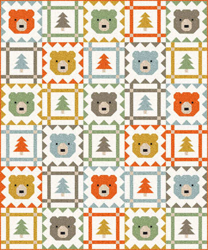 LIMITED EDITION Pen & Paper Patterns Grizzly Grove Quilt Kit Featuring Lewis and Irene Bumbleberries Blenders Fabric Collection 60.5"x72.5"