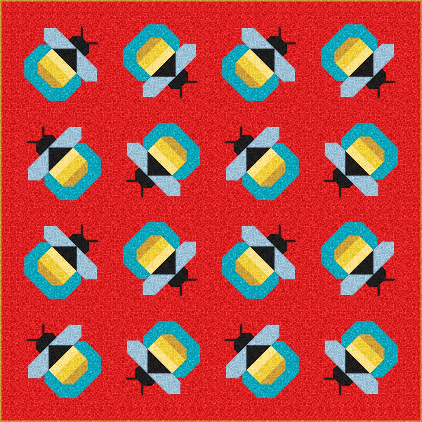 LIMITED EDITION Pen & Paper Patterns Firefly Quilt Kit Featuring Lewis and Irene Bumbleberries Blenders Fabric Collection 72.5"x72.5"