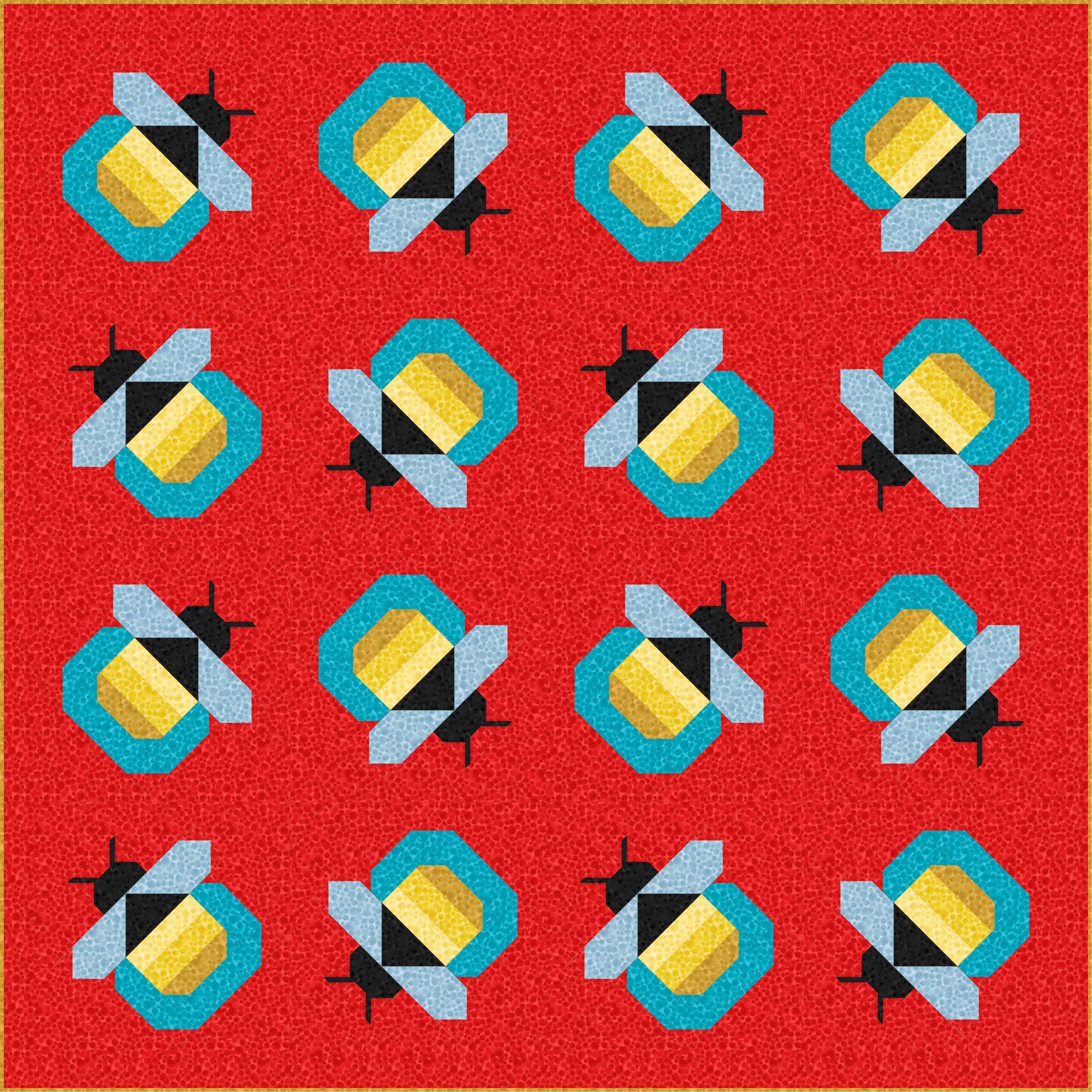 LIMITED EDITION Pen & Paper Patterns Firefly Quilt Kit Featuring Lewis and Irene Bumbleberries Blenders Fabric Collection 72.5"x72.5"