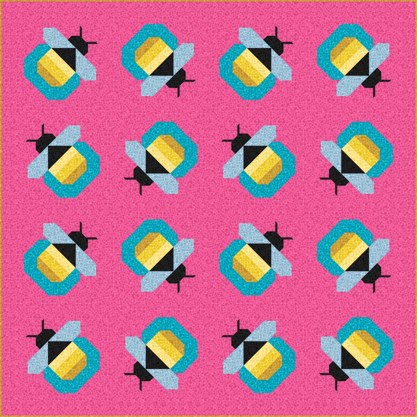LIMITED EDITION Pen & Paper Patterns Firefly Quilt Kit Featuring Lewis and Irene Bumbleberries Blenders Fabric Collection 72.5"x72.5"