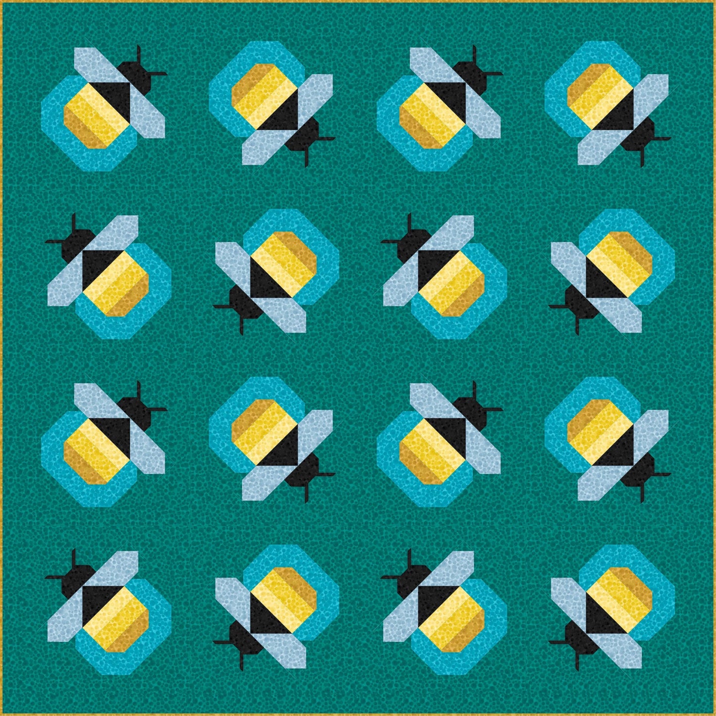 LIMITED EDITION Pen & Paper Patterns Firefly Quilt Kit Featuring Lewis and Irene Bumbleberries Blenders Fabric Collection 72.5"x72.5"