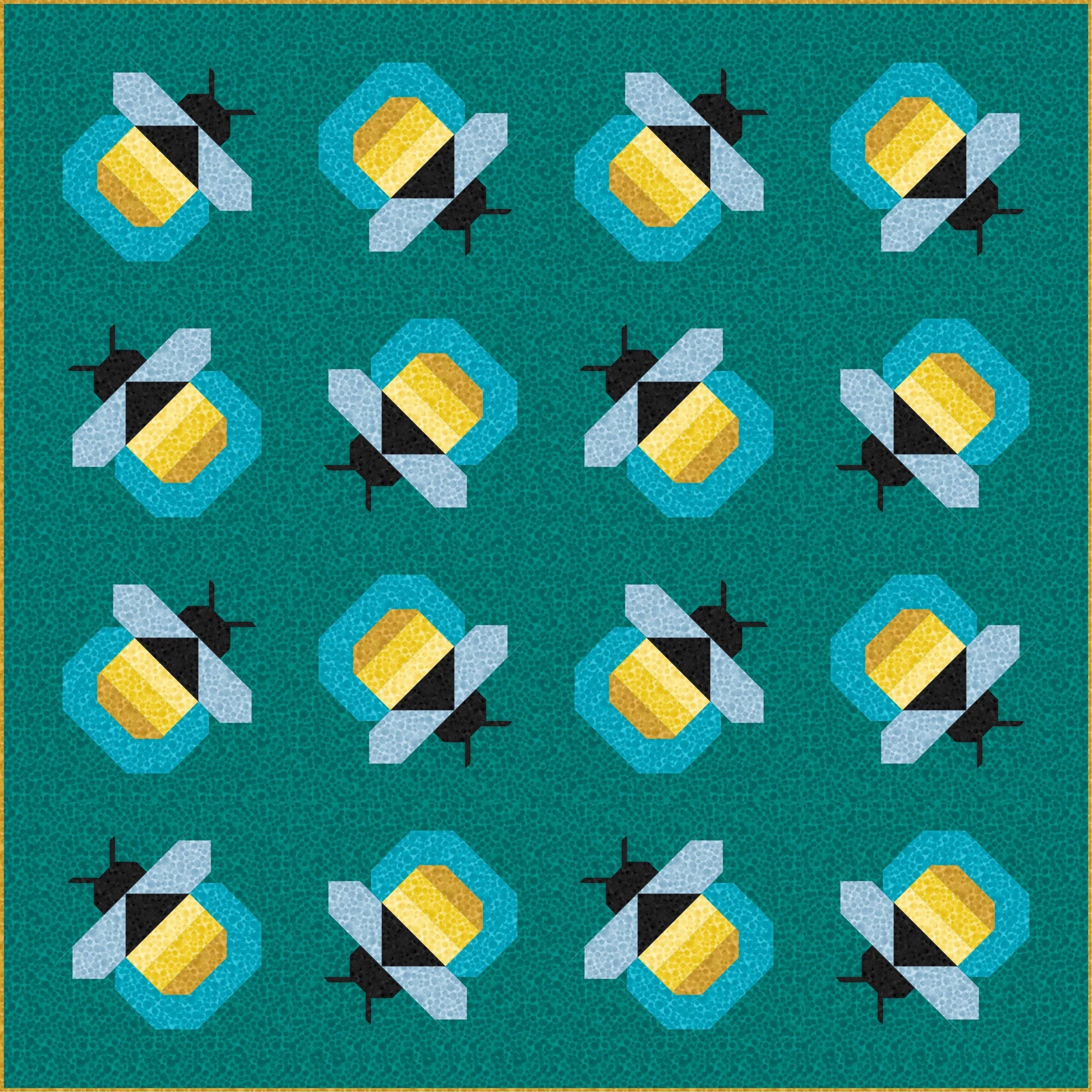 LIMITED EDITION Pen & Paper Patterns Firefly Quilt Kit Featuring Lewis and Irene Bumbleberries Blenders Fabric Collection 72.5"x72.5"