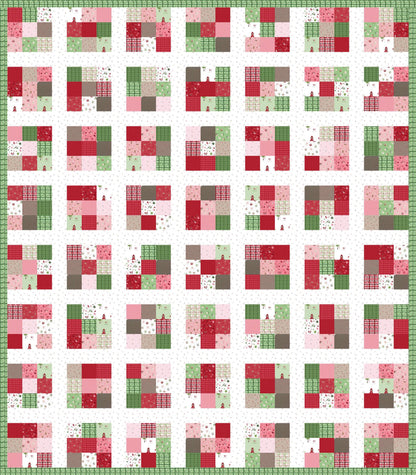 LIMITED EDITION Kitchen Table Quilting Modern Postage Stamp Quilt Kit Featuring Riley Blake To Grandmother's House Fabric Collection 54"x62"