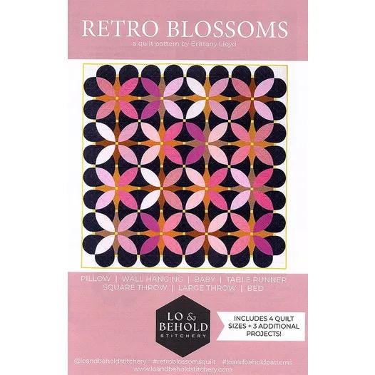 LIMITED EDITION Lo and Behold Retro Blossoms Quilt Kit Featuring Poppie Cotton Country Confetti Fabric Collection 61"x61"