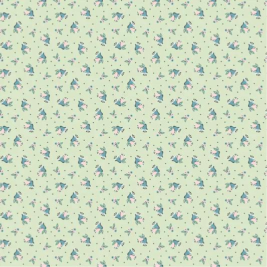 LAST BOLT! Poppie Cotton Frost & Flurry Fabric Collection Berries and Bells on Mint Authentic Premium 100% Cotton Fabrics