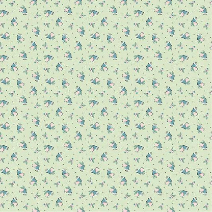 LAST BOLT! Poppie Cotton Frost & Flurry Fabric Collection Berries and Bells on Mint Authentic Premium 100% Cotton Fabrics