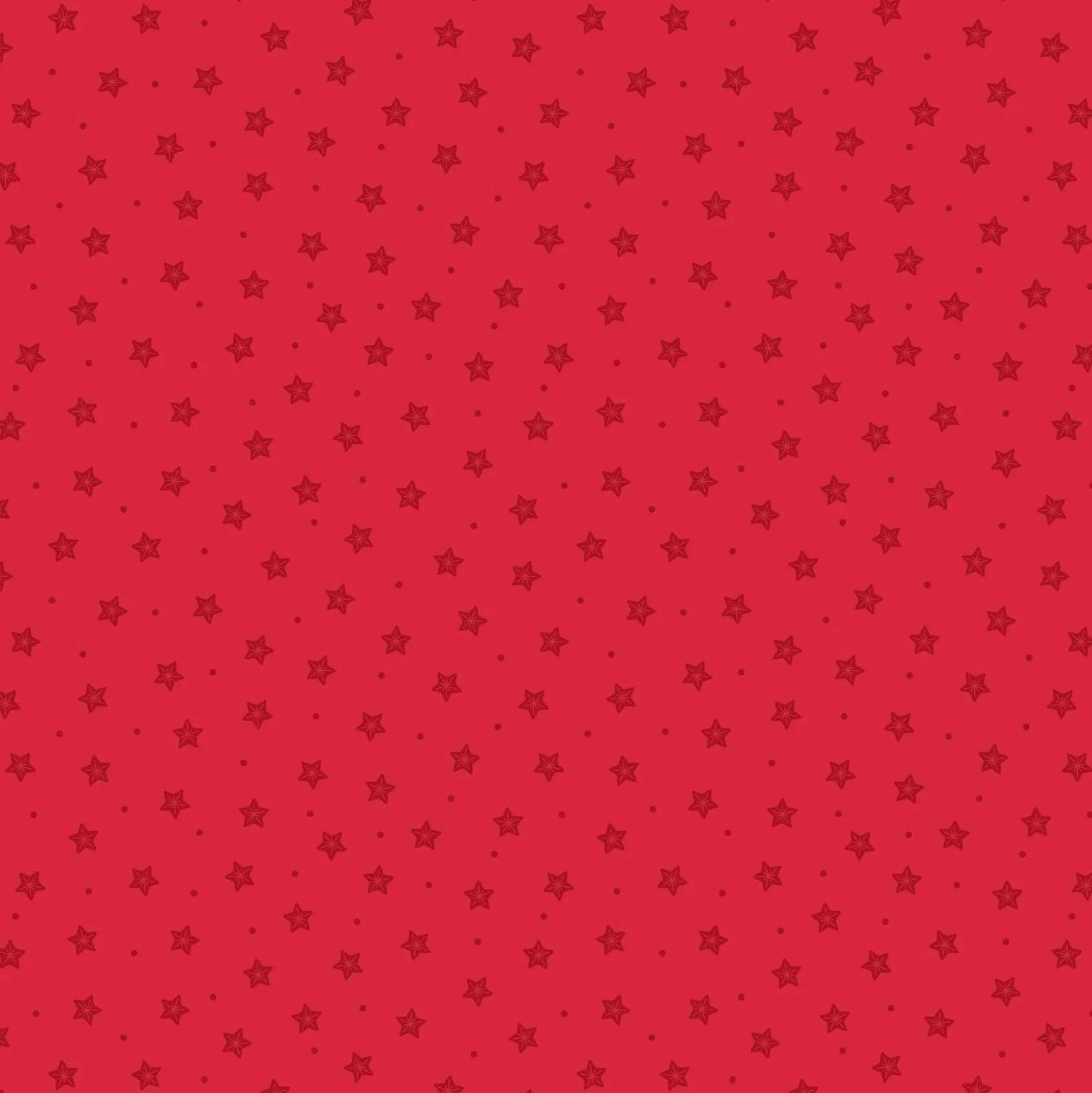 LAST BOLT! Lewis & Irene Gingerbread Season Fabric Collection Stars on Red Authentic Premium 100% Cotton Quilt Shop Quality Fabrics