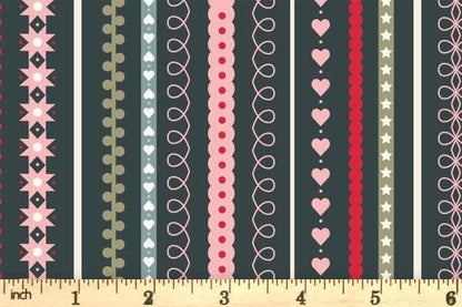 LAST BOLT! Lewis & Irene Gingerbread Season Fabric Collection Stripes on Cream Authentic Premium 100% Cotton Quilt Shop Quality Fabrics