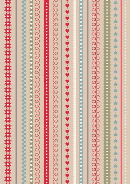 LAST BOLT! Lewis & Irene Gingerbread Season Fabric Collection Stripes on Butterscotch Authentic Premium 100% Cotton Fabrics