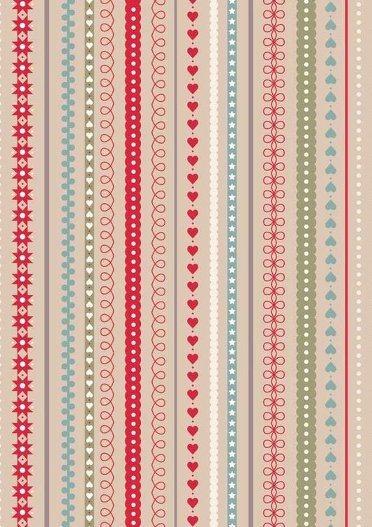 LAST BOLT! Lewis & Irene Gingerbread Season Fabric Collection Stripes on Butterscotch Authentic Premium 100% Cotton Fabrics