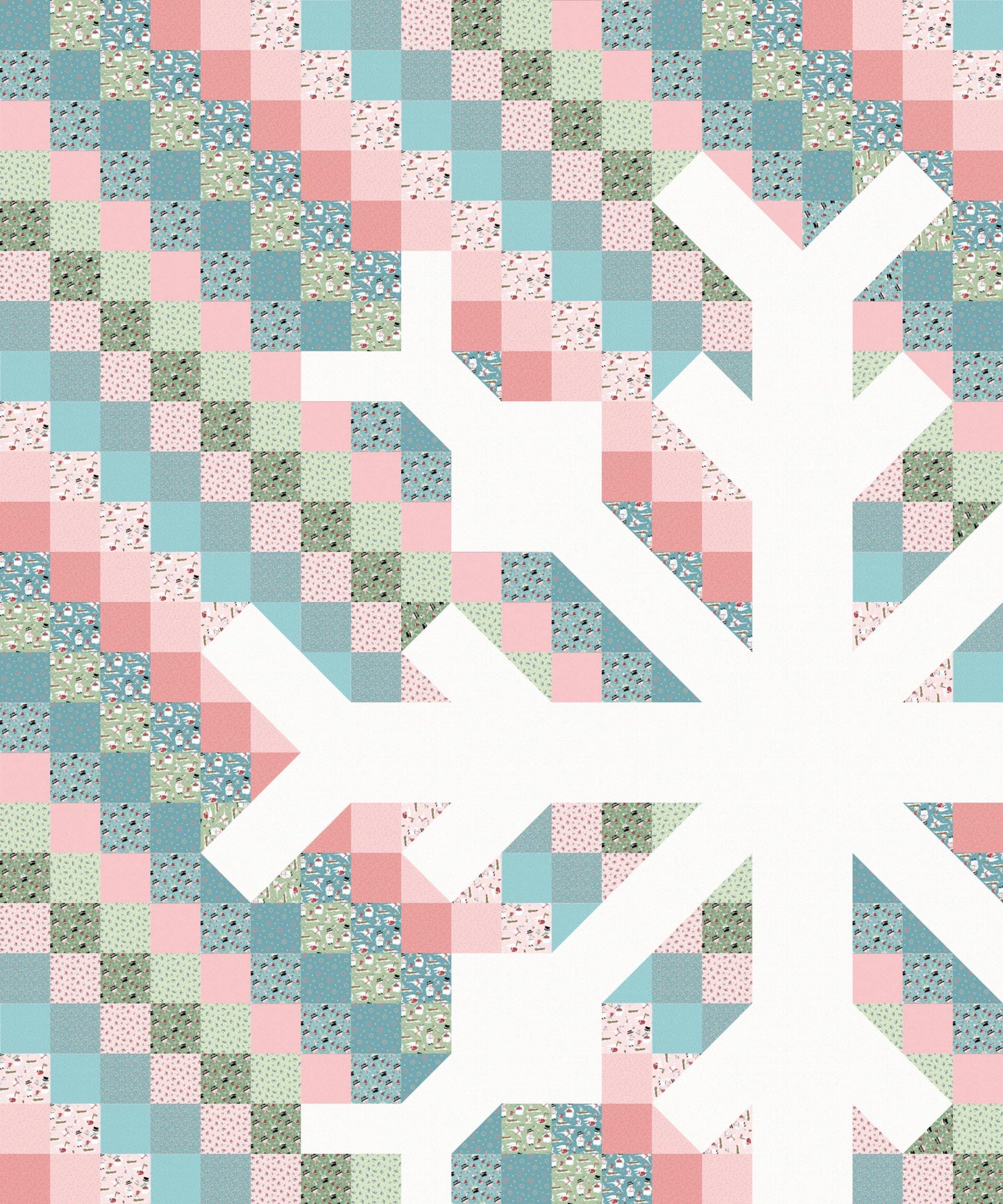 LIMITED EDITION!! Modern Hand Craft Snowflake Quilt Kit Featuring Poppie Cotton Frost & Flurry Fabric Collection Finished Size: 60"x72"
