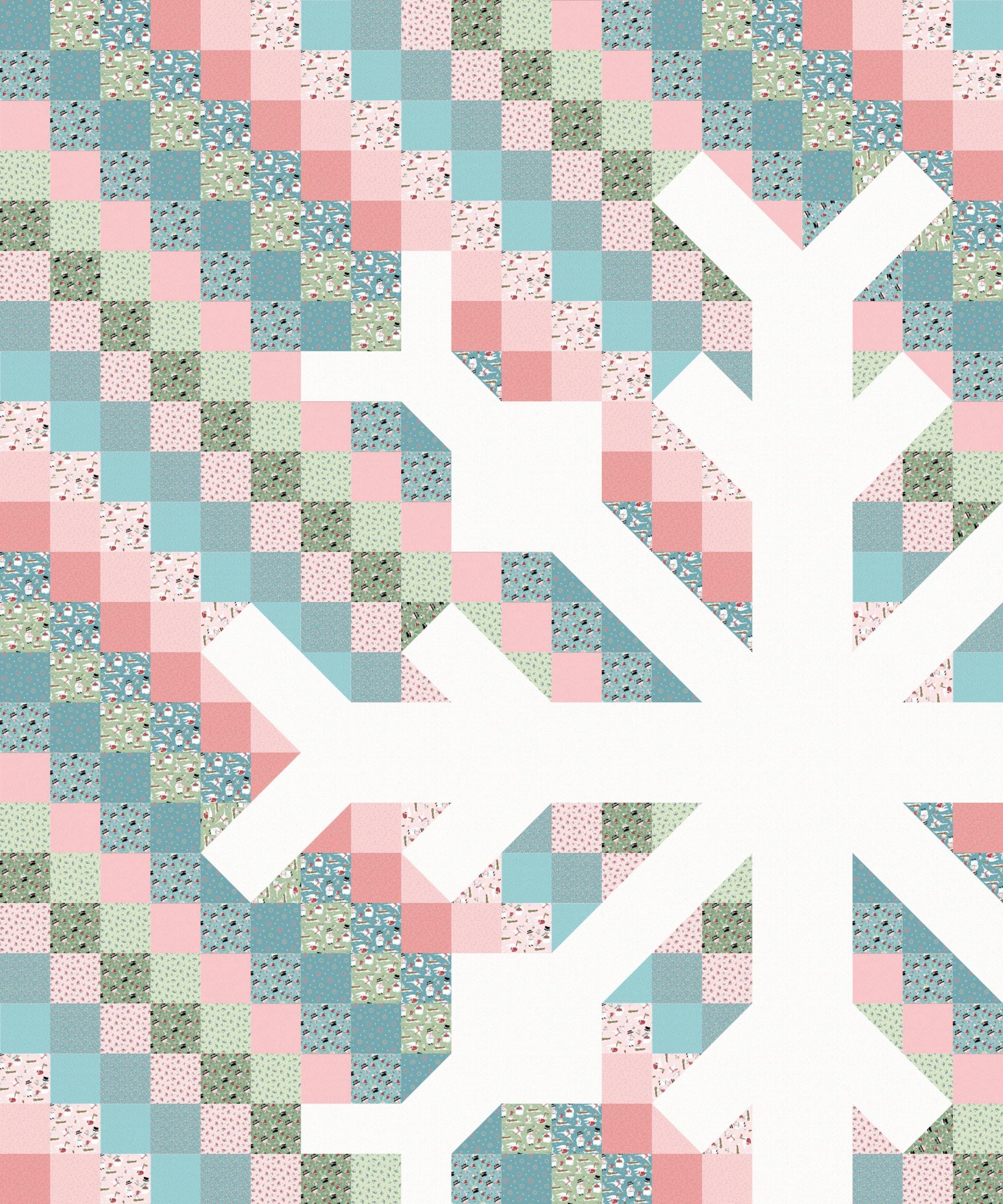 LIMITED EDITION!! Modern Hand Craft Snowflake Quilt Kit Featuring Poppie Cotton Frost & Flurry Fabric Collection Finished Size: 60"x72"