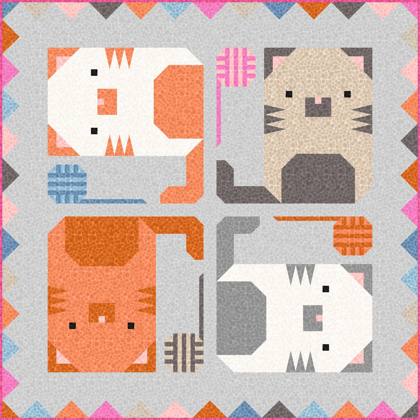 LIMITED EDITION!! Limited Edition Pen + Paper Patterns Kitten Around Quilt Kit Featuring Lewis & Irene Bumbleberries Fabric Collection
