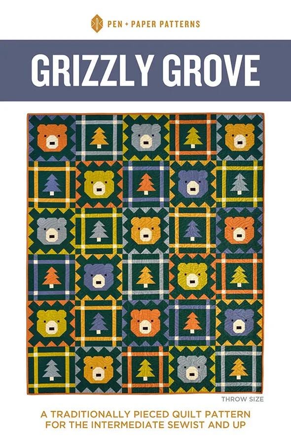 Pen + Paper Patterns Grizzly Grove Quilt Pattern - 2 Size Variations Per Pattern (Optional Fineline Glue Tip Sets)