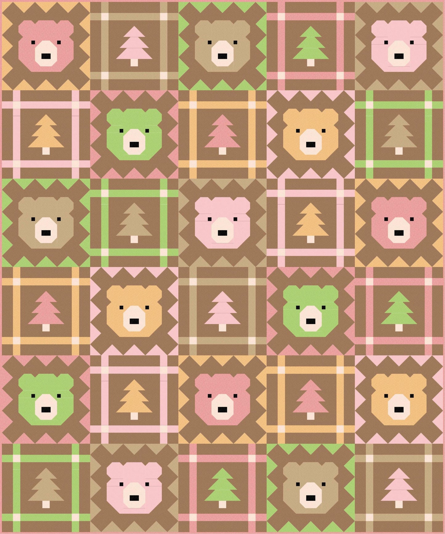 LIMITED EDITION Pen & Paper Patterns Grizzly Grove Quilt Kit Featuring Poppie Cotton Country Confetti Fabric Collection 60.5"x72.5"