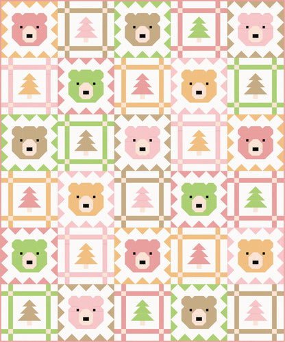 LIMITED EDITION Pen & Paper Patterns Grizzly Grove Quilt Kit Featuring Poppie Cotton Country Confetti Fabric Collection 60.5"x72.5"