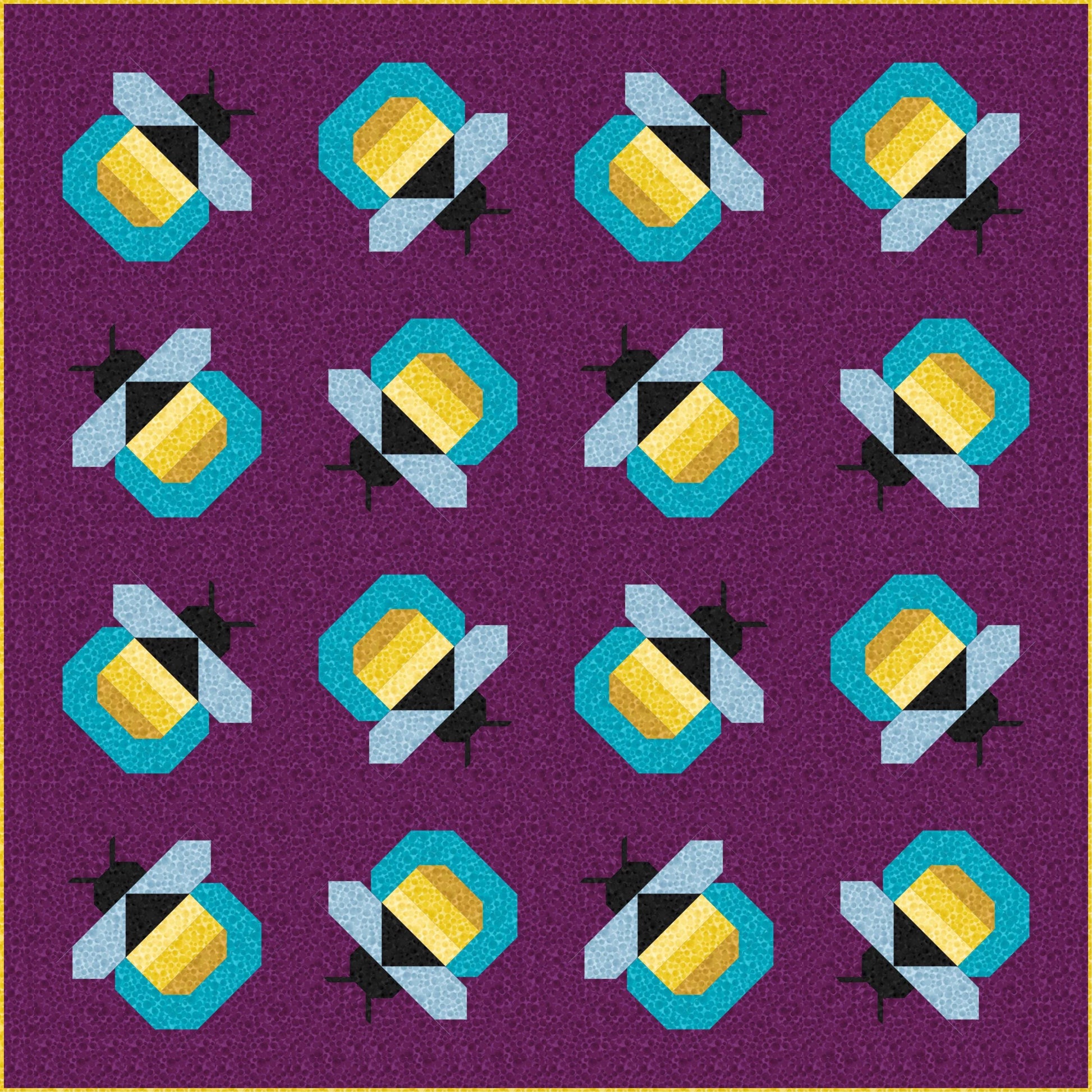 LIMITED EDITION Pen & Paper Patterns Firefly Quilt Kit Featuring Lewis and Irene Bumbleberries Blenders Fabric Collection 72.5"x72.5"