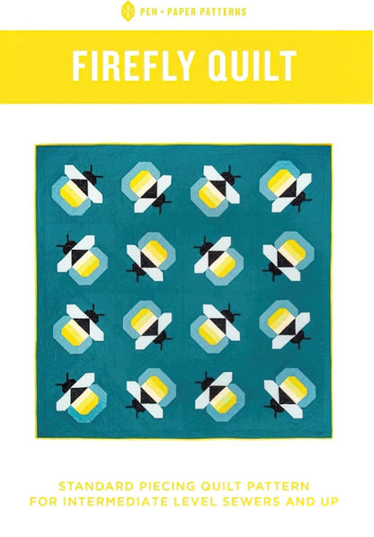 LIMITED EDITION Pen & Paper Patterns Firefly Quilt Kit Featuring Lewis and Irene Bumbleberries Blenders Fabric Collection 72.5"x72.5"