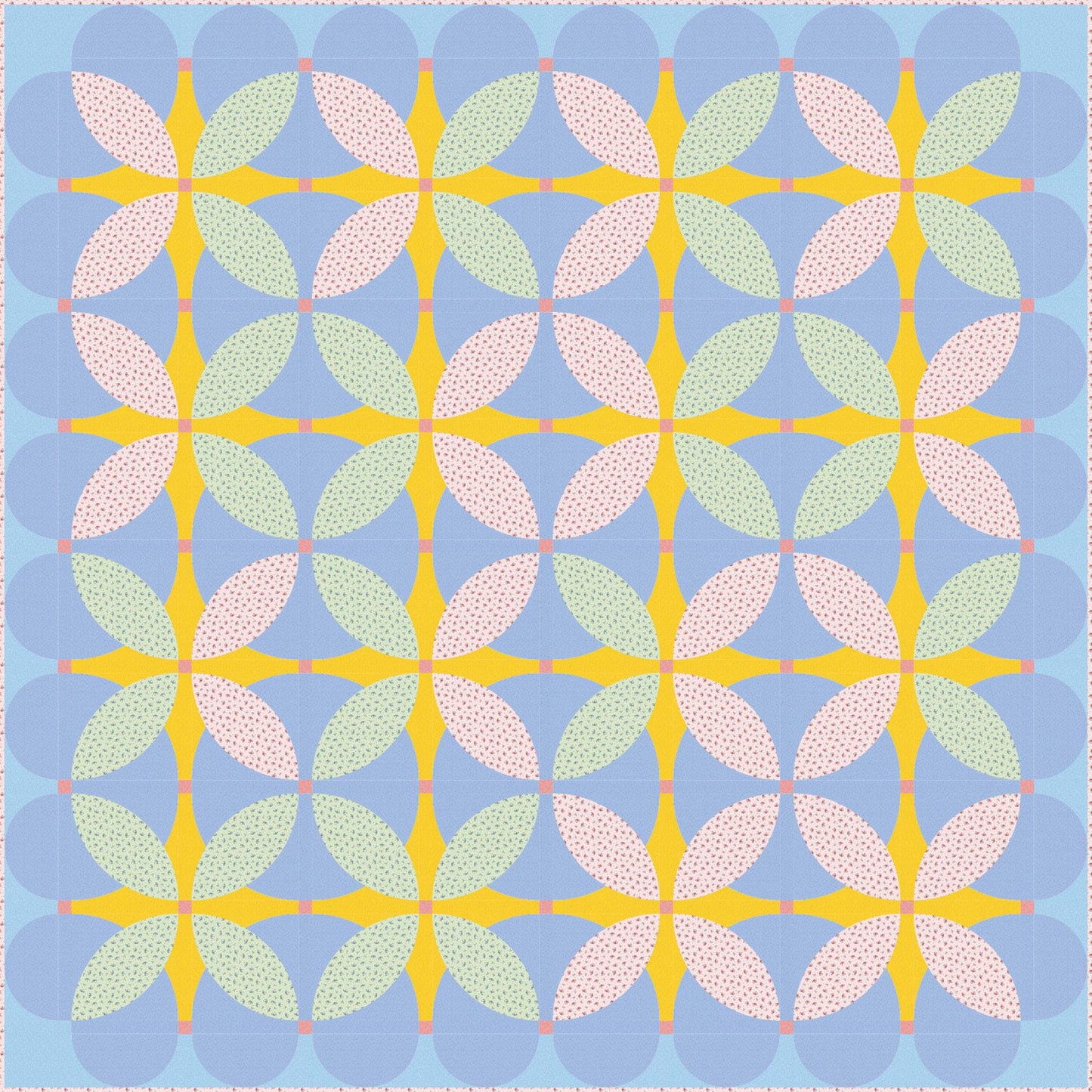 LIMITED EDITION Lo and Behold Retro Blossoms Quilt Kit Featuring Poppie Cotton Fabrics Finished Size: 61"x61"