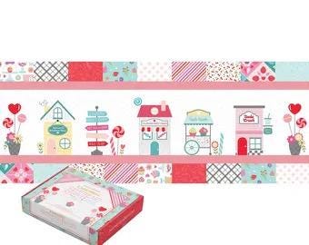 SHIPPING NOW! Kimberbell Sweetheart Street Bench Pillow Collection (Options: ME Download Booklet, Embellishment Kit, Fabric Kit, Thread Set)