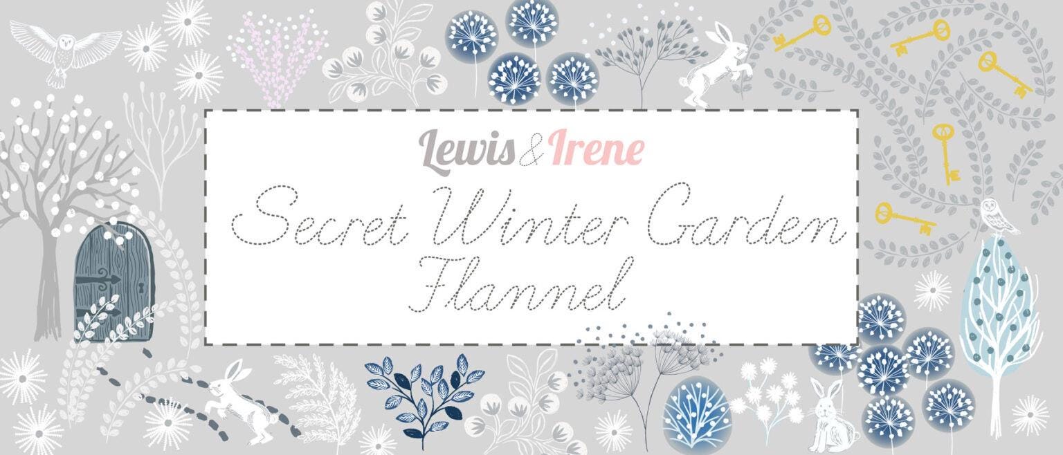 Lewis & Irene Secret Winter Garden Flannel Fabric Collection Snowberries - Iced Lavender Authentic Premium 100% Cotton Flannel Fabric F658.3