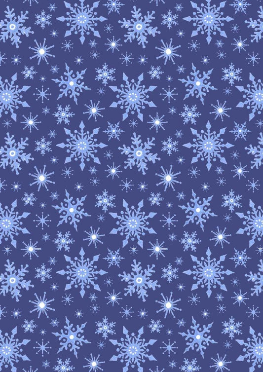 LAST BOLT!! Lewis & Irene Keep Believing Fabric Collection Snowflakes on Dark Blue Authentic Premium 100% Cotton Fabrics