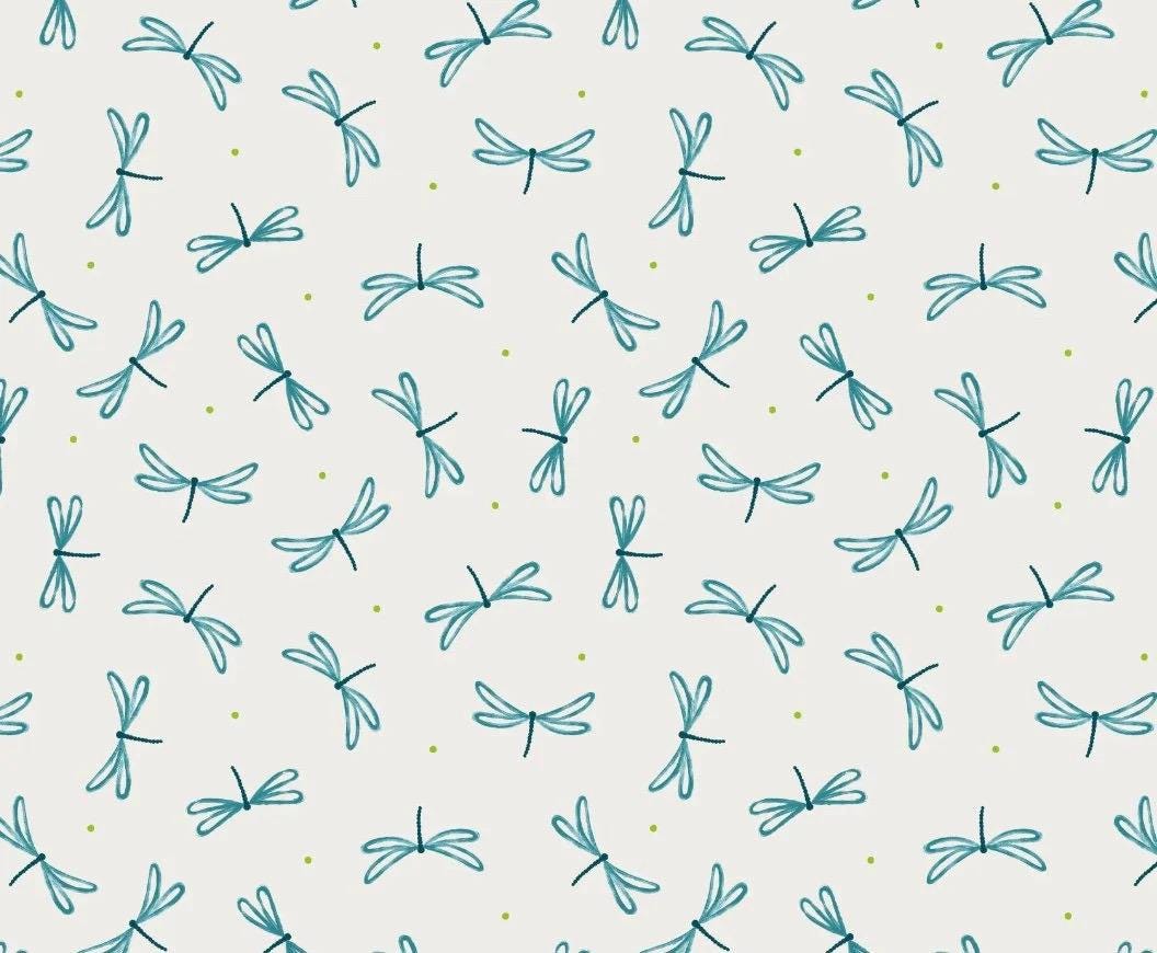 Lewis & Irene On The Lake Fabric Collection Dragonfly on Cream Authentic Premium 100% Cotton Quilt Shop Quality Fabrics