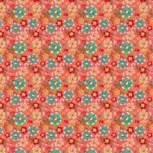 Poppie Cotton Betsy's Sewing Kit Fabric Collection Tossed Blooms on Red Authentic Premium 100% Cotton Quilt Shop Quality Fabrics