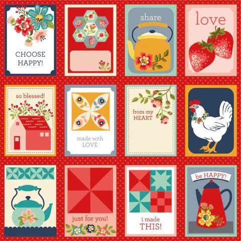 Poppie Cotton Betsy's Sewing Kit Fabric Collection Multi Canning Labels Authentic Premium 100% Cotton Quilt Shop Quality Fabrics