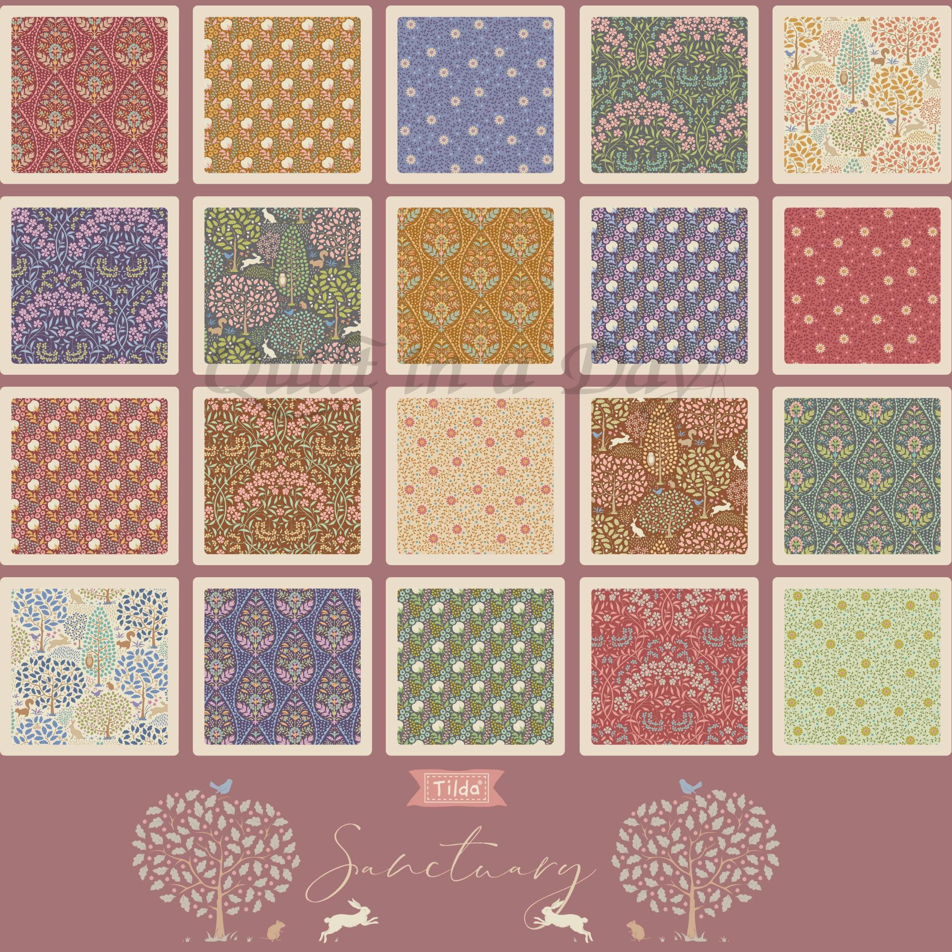 Tilda Sanctuary Fabric Collection Daisydream Tan Authentic Premium 100% Cotton Fabrics