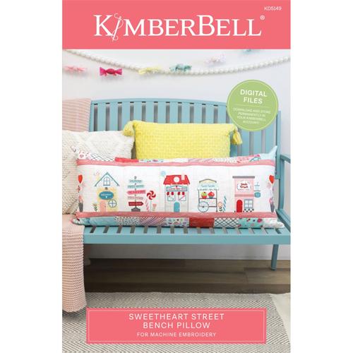SHIPPING NOW! Kimberbell Sweetheart Street Bench Pillow Collection (Options: ME Download Booklet, Embellishment Kit, Fabric Kit, Thread Set)