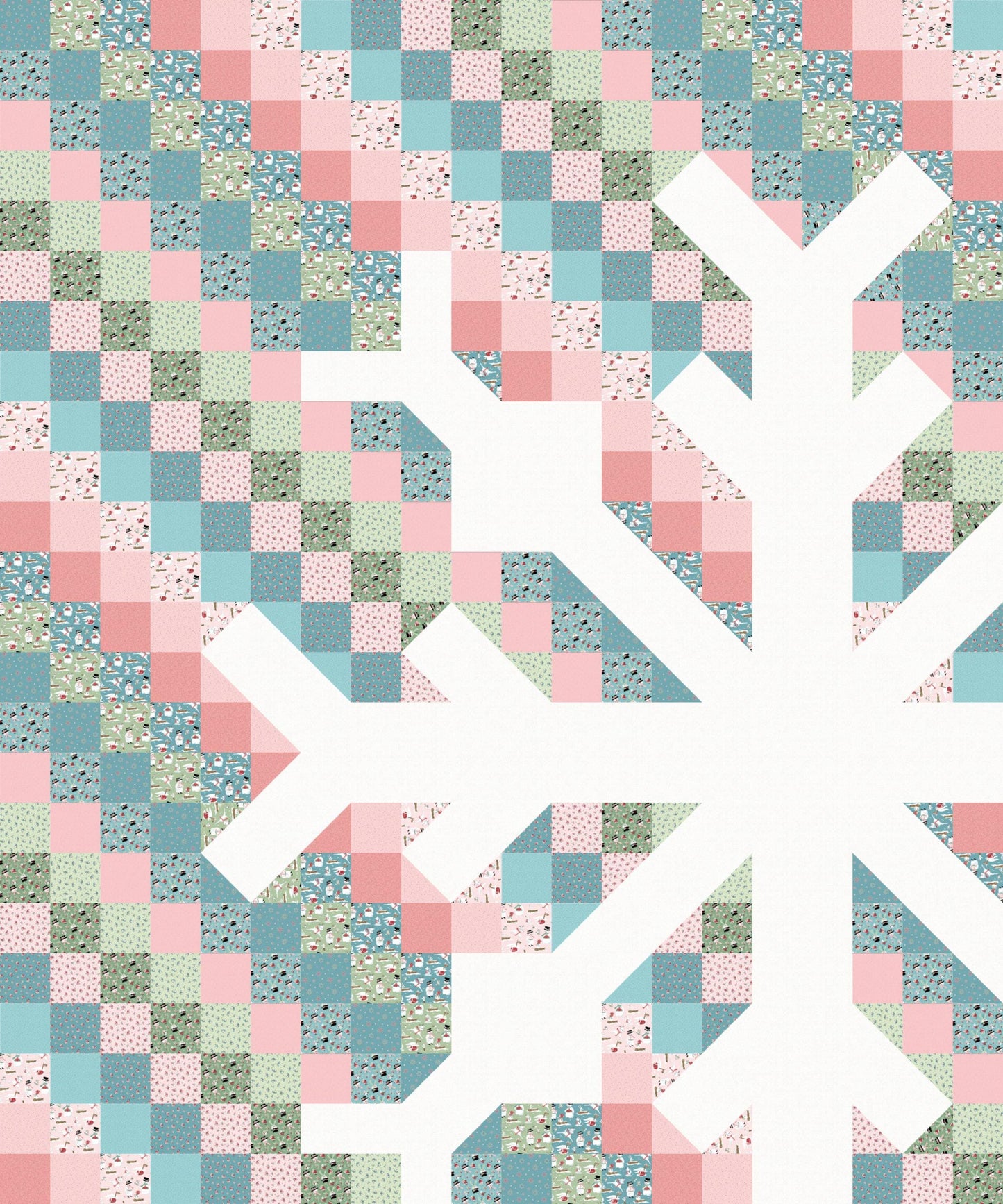 LIMITED EDITION!! Modern Hand Craft Snowflake Quilt Kit Featuring Poppie Cotton Frost & Flurry Fabric Collection Finished Size: 60"x72"