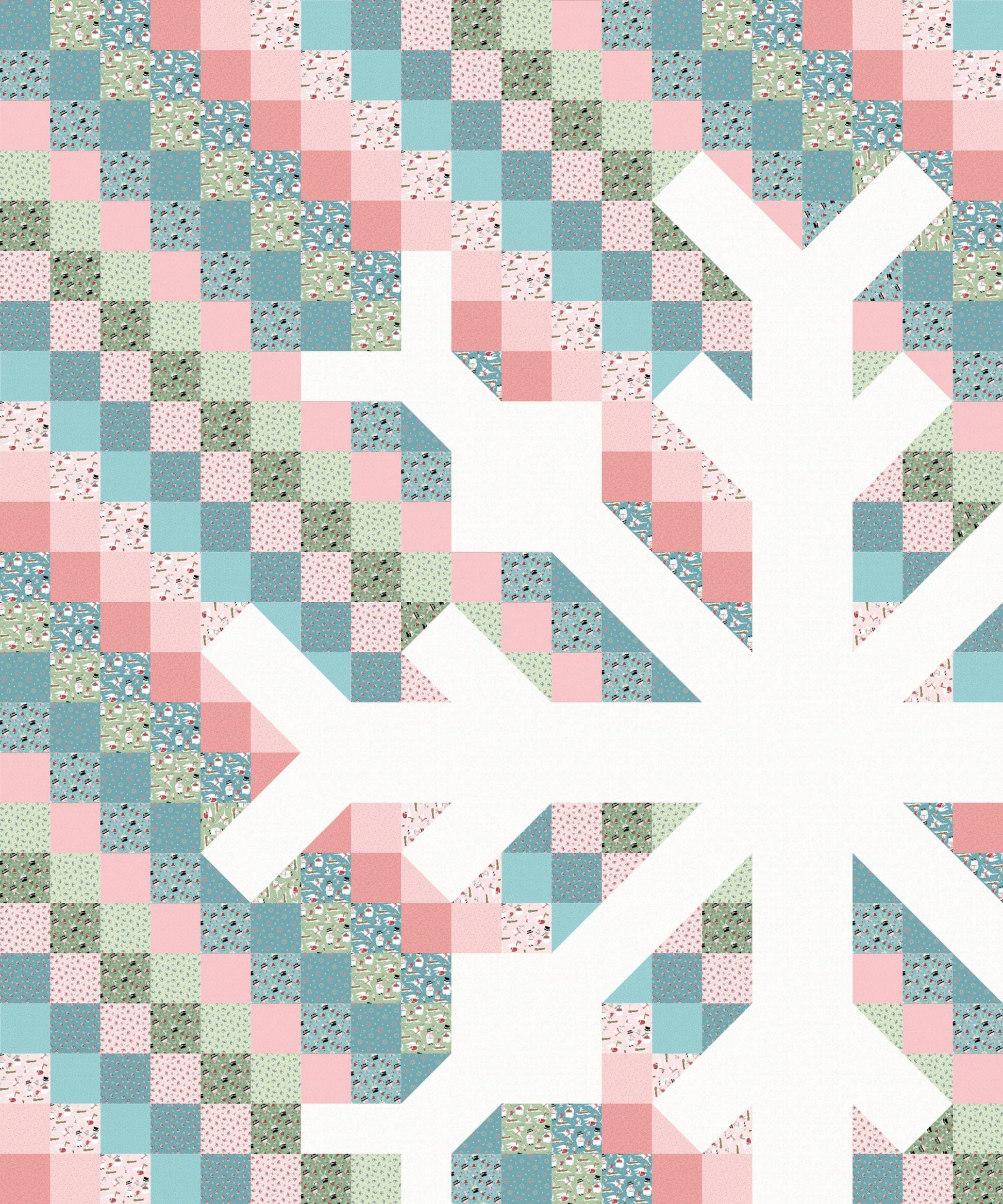 LIMITED EDITION!! Modern Hand Craft Snowflake Quilt Kit Featuring Poppie Cotton Frost & Flurry Fabric Collection Finished Size: 60"x72"