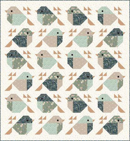Limited Edition Pen + Paper Patterns Sparrows Quilt Kit Featuring Lewis & Irene Sky Garden Fabric Collection