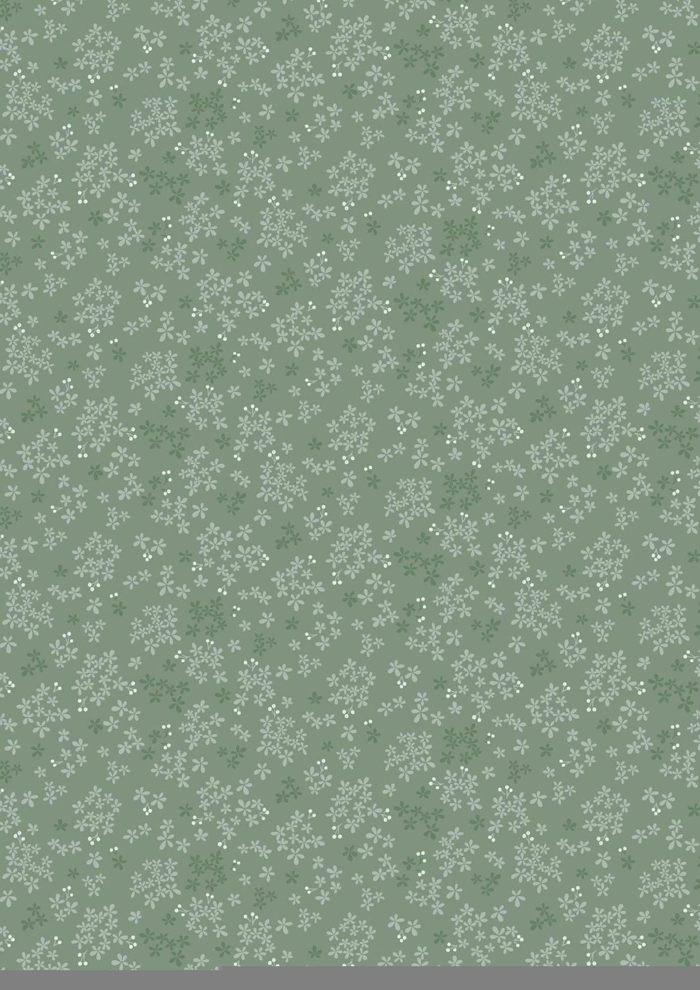 Lewis & Irene Sky Garden Fabric Collection Wintersweet on Green Gray CC60.2 Authentic Premium 100% Cotton Quilt Shop Quality Fabrics