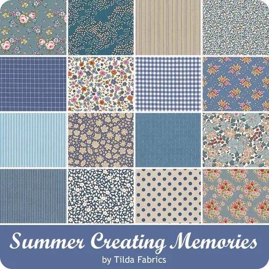 Tilda Creating Memories Summer and Ocean Blues Fabric Collection Tinydot Blue Authentic Premium 100% Cotton Fabrics