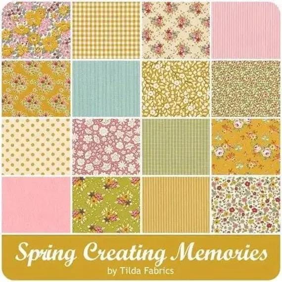 Tilda Creating Memories Spring and Easter Pastels Fabric Collection Plaid Pea Green Authentic Premium 100% Cotton Fabrics