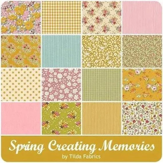 Tilda Creating Memories Spring and Easter Pastels Fabric Collection Seamstripe Teal Authentic Premium 100% Cotton Fabrics