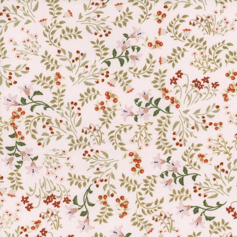 Poppie Cotton My Darling Deer Fabric Collection Wildflower on Blush Authentic Premium 100% Cotton Fabrics