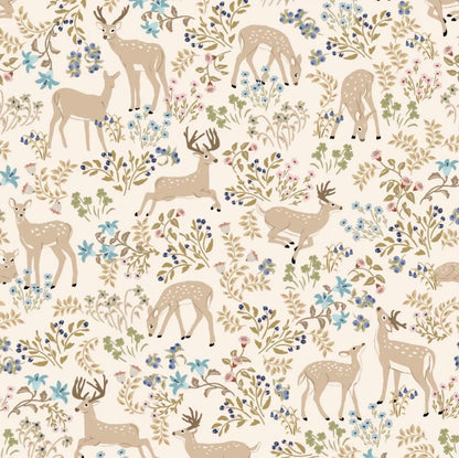 Poppie Cotton My Darling Deer Fabric Collection Darling on Wheat Authentic Premium 100% Cotton Fabrics