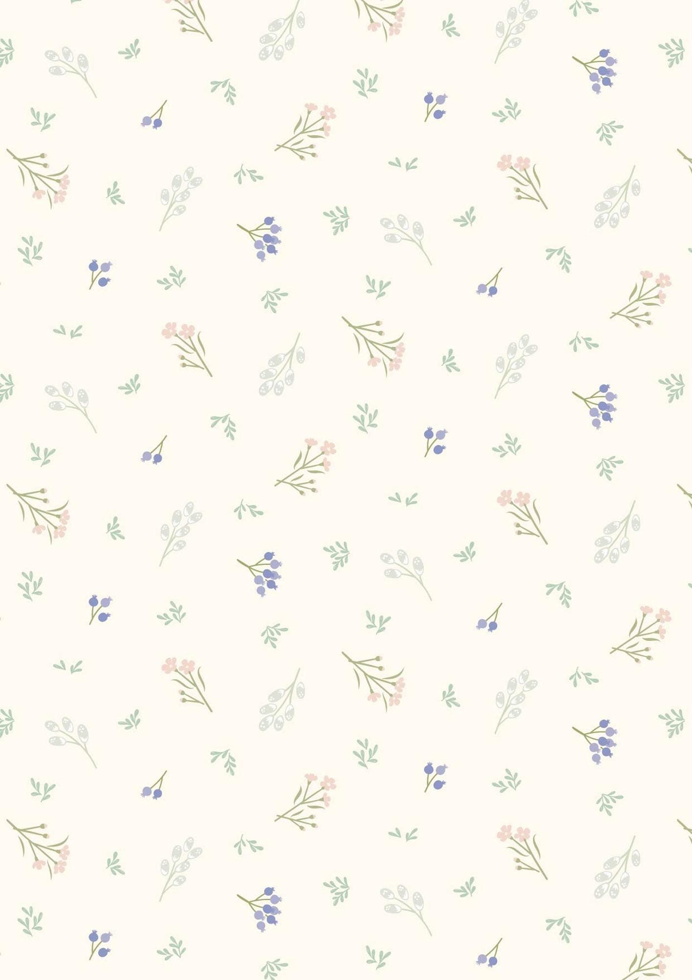 Lewis & Irene Sky Garden Fabric Collection Scattered Sprig on Cream CC58.1 Authentic Premium 100% Cotton Quilt Shop Quality Fabrics