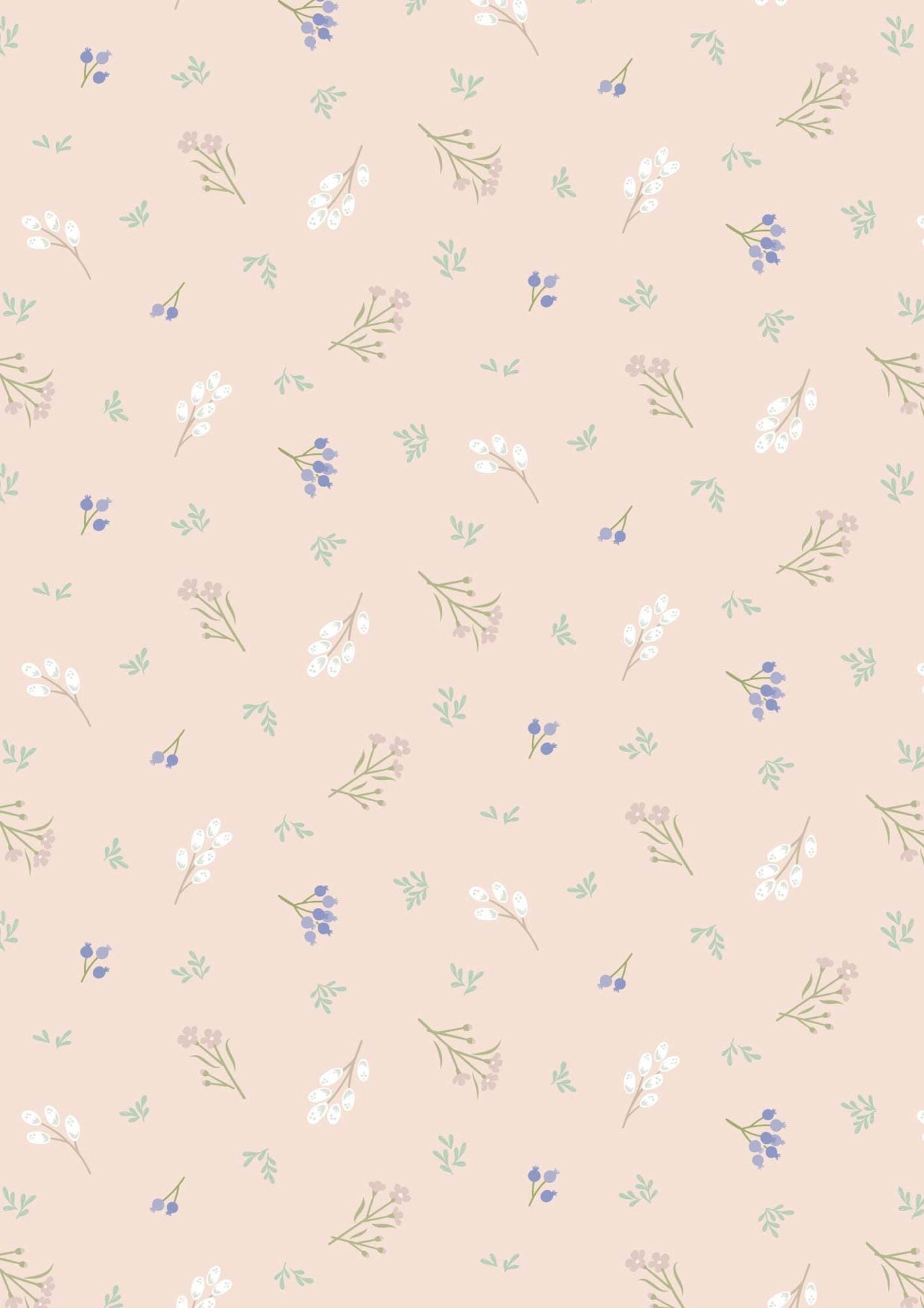 Lewis & Irene Sky Garden Fabric Collection Scattered Sprig on Pale Peach CC58.2 Authentic Premium 100% Cotton Quilt Shop Quality Fabrics