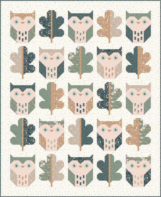 LIMITED EDITION!! Pen + Paper Patterns Night Owl Quilt Kit Featuring Lewis & Irene Sky Garden Fabric Collection