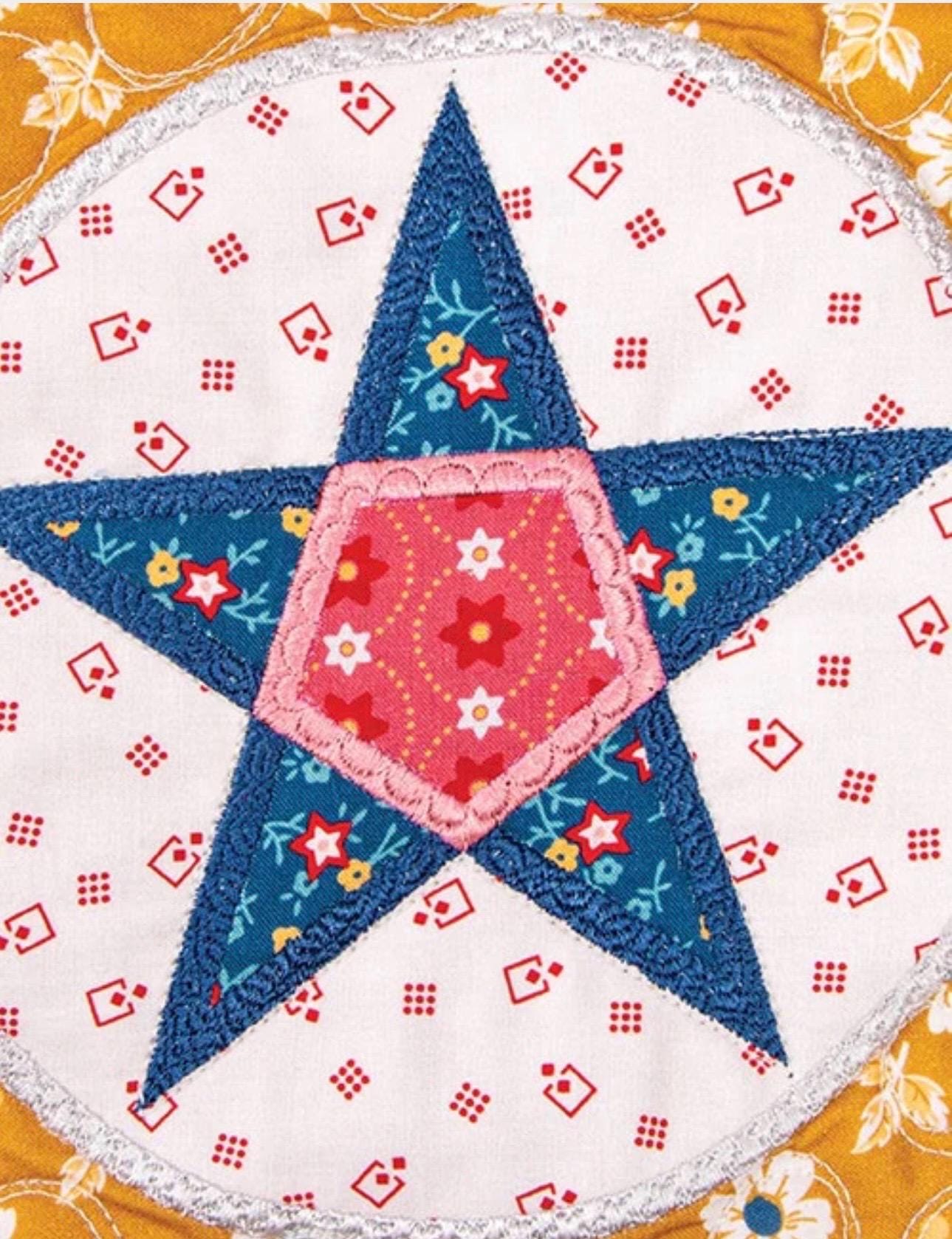 Riley Blake Lori Holt Farmhouse Star Quilt Machine Embroidery USB