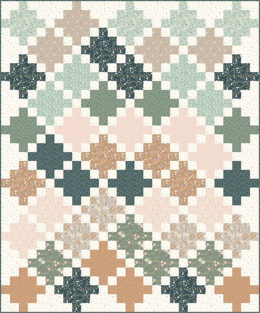 LIMITED EDITION Lo & Behold Celtic Crossing Quilt Kit Featuring Lewis and Irene Sky Garden Fabric Collection Finished Size: 58"x70"