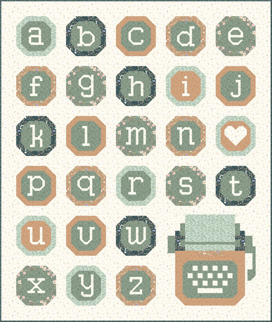Limited Edition Pen + Paper Patterns Just My Type Quilt Kit Featuring Lewis & Irene Sky Garden Fabric Collection