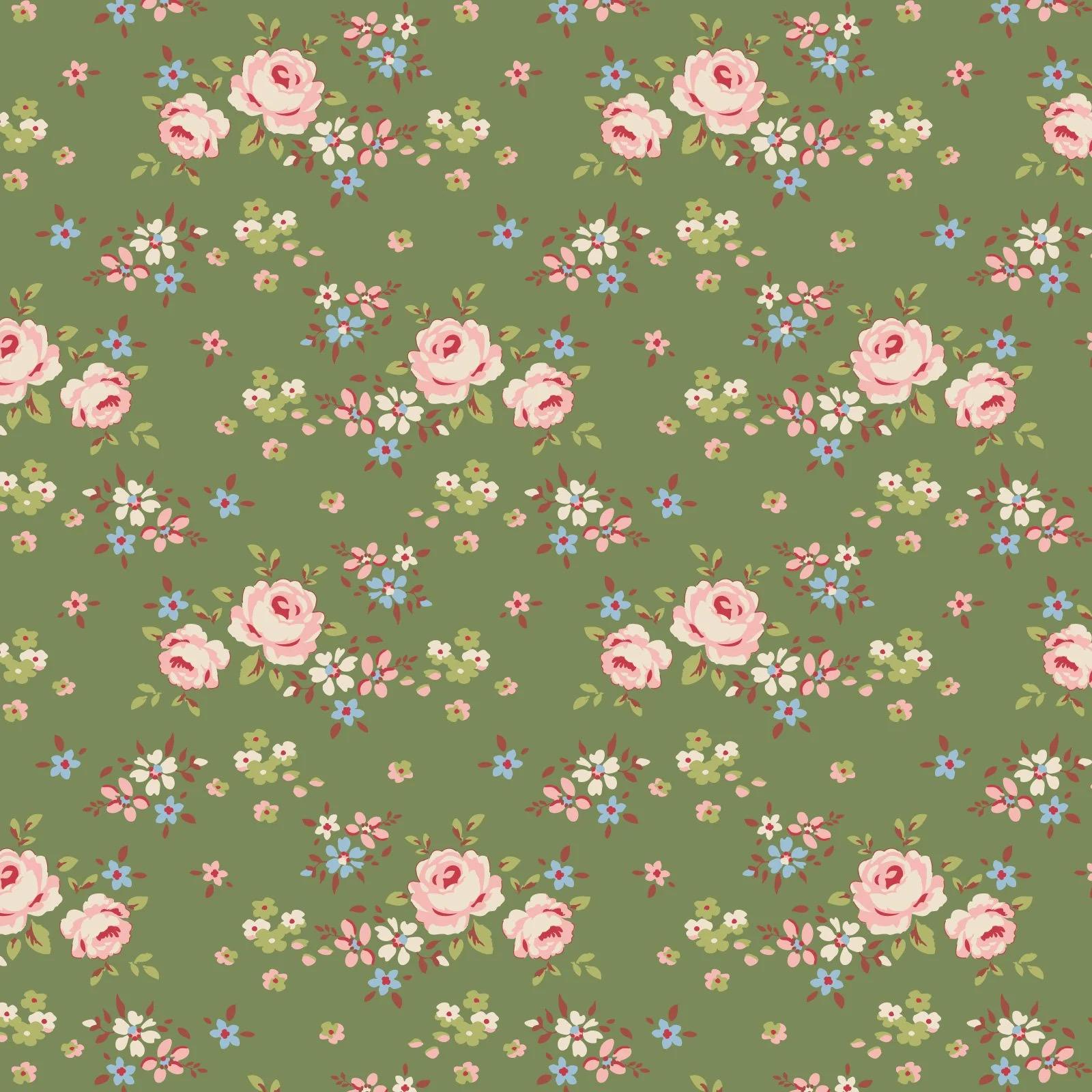 Tilda Creating Memories Winter Reds & Greens Fabric Collection Grace Green Authentic Premium 100% Cotton Fabrics